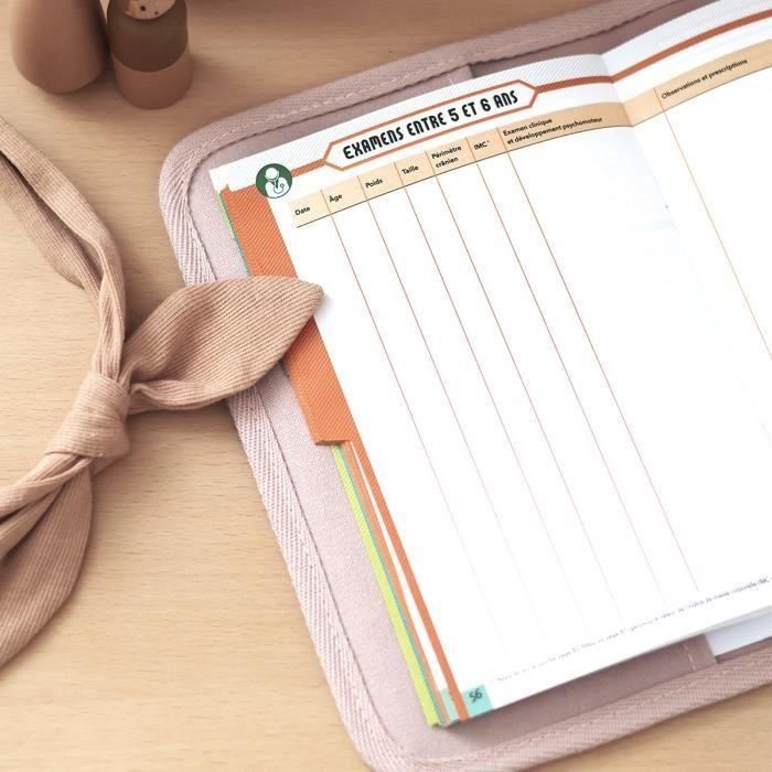 BEABA, Funda para libro de salud de lona rosa empolvado 1 BEABA, Funda para libro de salud de lona rosa empolvado 1