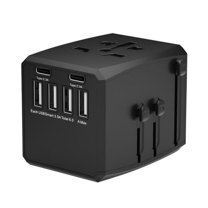 MicroConnect World Travel Adapter, 4 USB A and 2 USB C port MicroConnect World Travel Adapter, 4 USB A and 2 USB C port