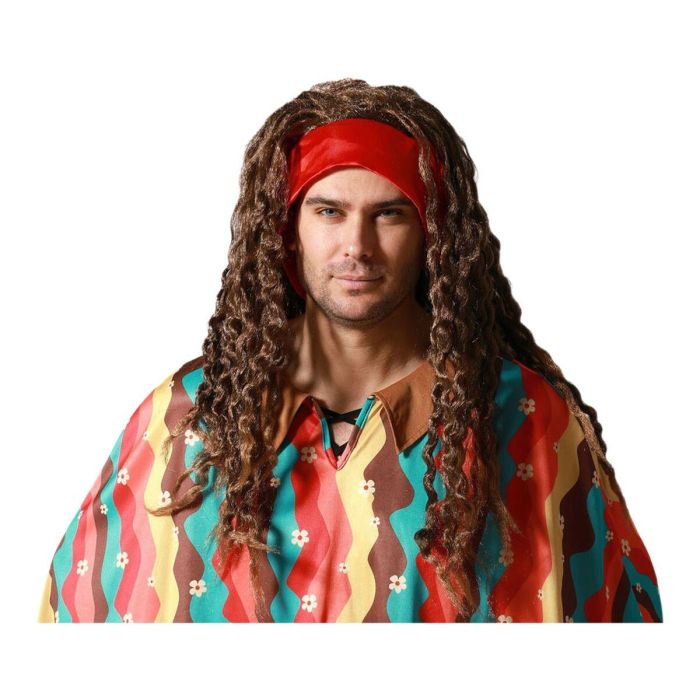 Peluca Castaño Hippie