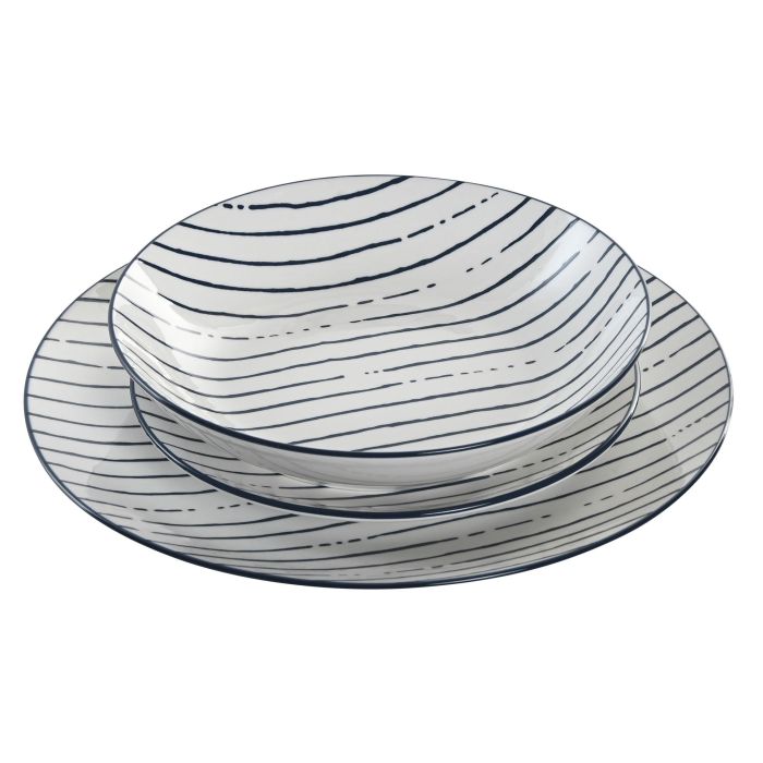Vajilla Mediterraneo DKD Home Decor Azul 19 x 2 x 19 cm Set de 18 Vajilla Mediterraneo DKD Home Decor Azul 19 x 2 x 19 cm Set de 18