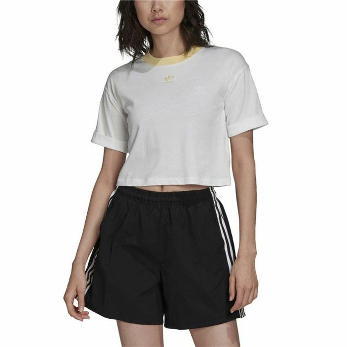 Camiseta de Manga Corta Mujer Adidas Tiny Trefoil Blanco 38 0 Camiseta de Manga Corta Mujer Adidas Tiny Trefoil Blanco 38 0