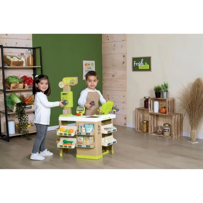 Smoby Mercado Fresco Juguete Tienda Orgánica con Báscula Mecánica para Niños 3