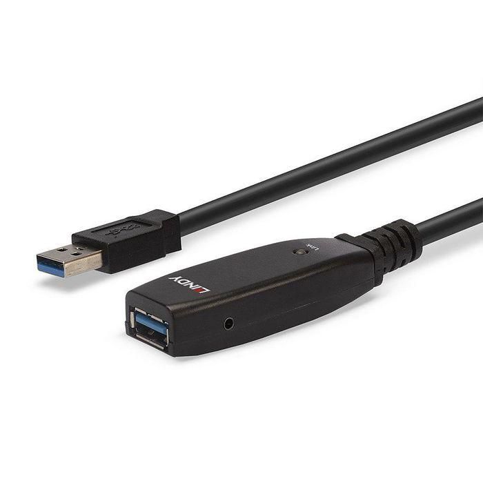 Lindy Cable Extensión Activa USB 3.0 Slim 15m Macho A a Hembra A 5Gbps, ideal para conectar dispositivos Tipo A a PC, Portátil 4