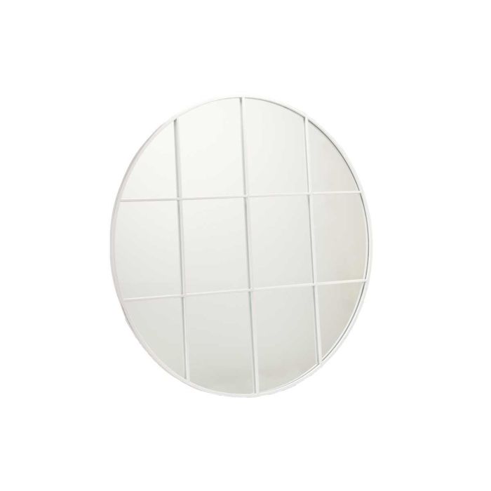 Giftdecor Espejo Ventanal Redondo 100 cm Blanco Metal 1