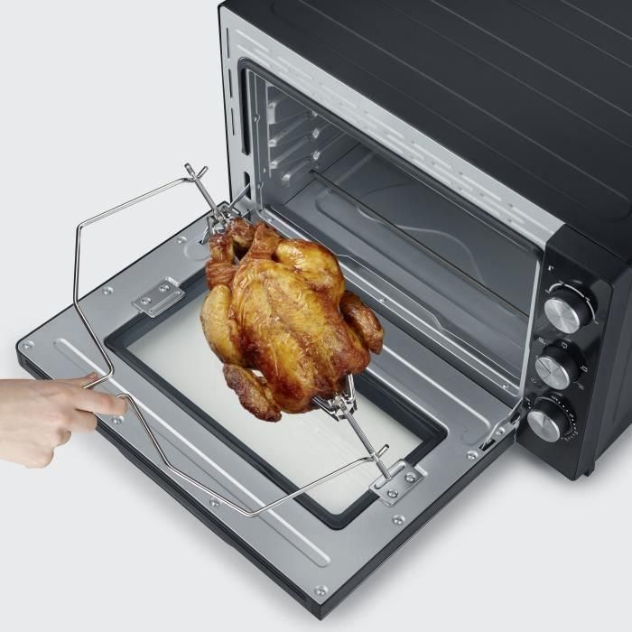 Severin a 2073 horno posible XXL con calor giratorio 60 L con piedra de pizza y giros, 2,200 W, temporizador de 120 minutos, negro/acero inoxidable 2