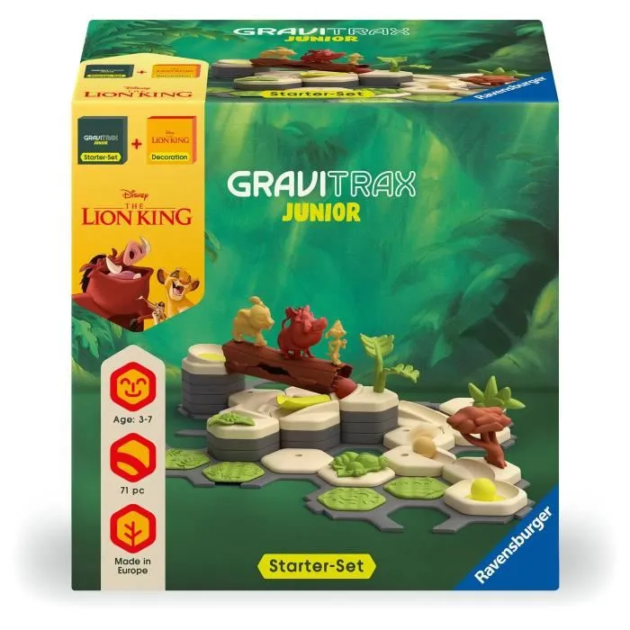 Ravensburger 73437 Gravitrax Junior Starter Set El Rey León, Circuitos de Canicas, 71 Piezas, 3 Años 1