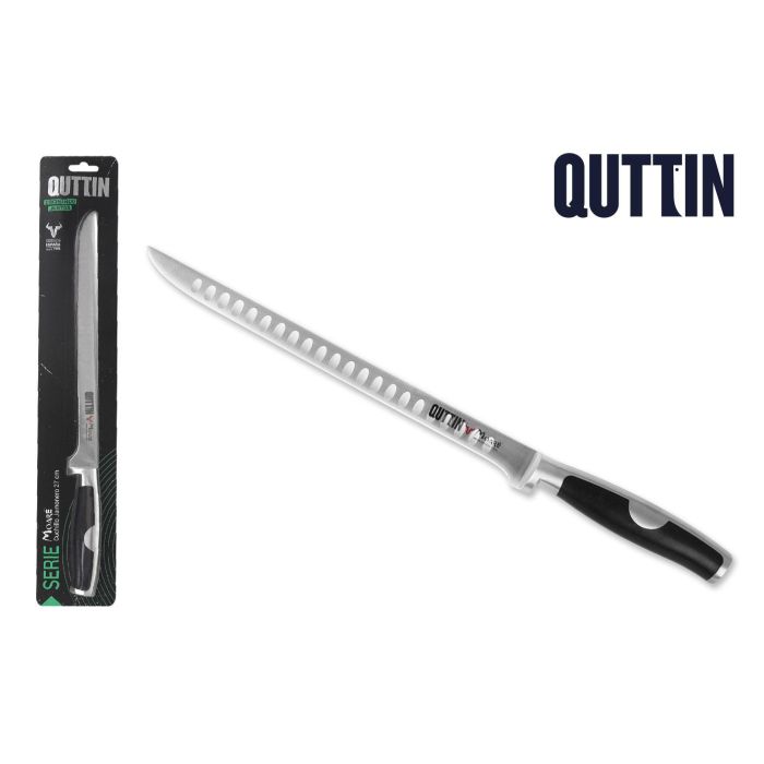 Quttin Cuchillo Jamonero Moare con Hoja de 27 cm y Alvéolos Antiaherentes para Cortar Jamón (6 Unidades) Quttin Cuchillo Jamonero Moare con Hoja de 27 cm y Alvéolos Antiaherentes para Cortar Jamón (6 Unidades)