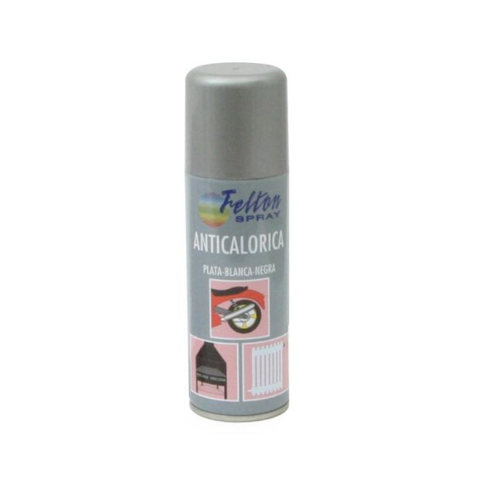 Felton Spray Pintura Anticalórica Plata 200ml Secado Rápido para Estufas, Chimeneas, Barbacoas y Altas Temperaturas