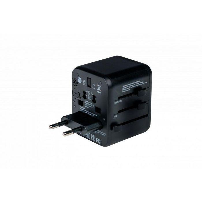 Verbatim Adaptador Universal de Viaje con 1 Puerto USB-C PD 20W y 1 Puerto USB-A Quick Charge 18W 3