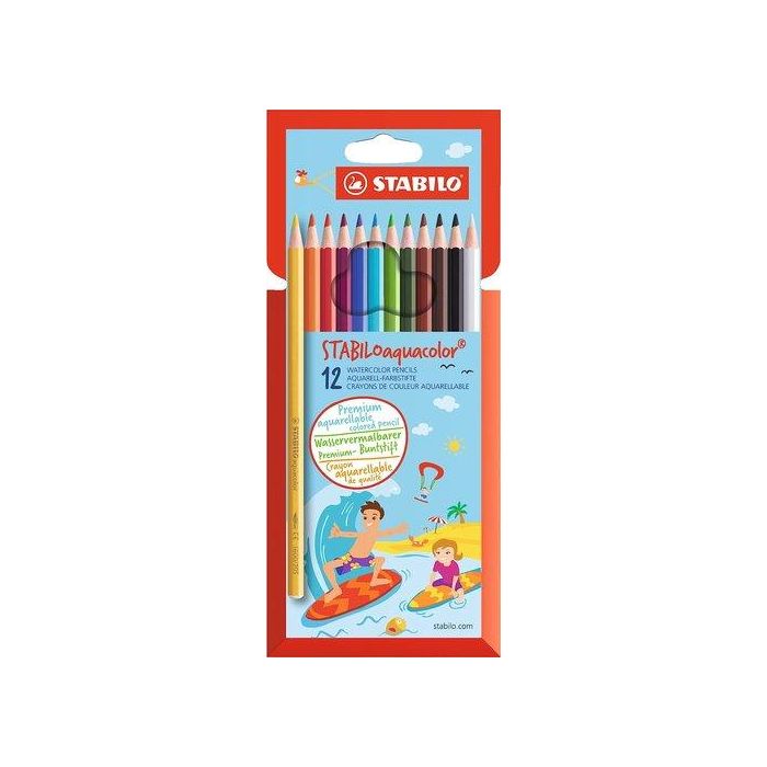 Lapices Acuarelables Stabilo Aquacolor Estuche Carton De 12