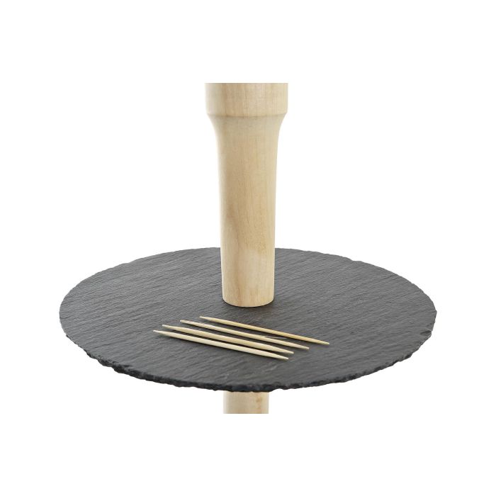 DKD Home Decor Frutero Negro Natural Pizarra Bambú 28 x 39.5 x 28 cm 1