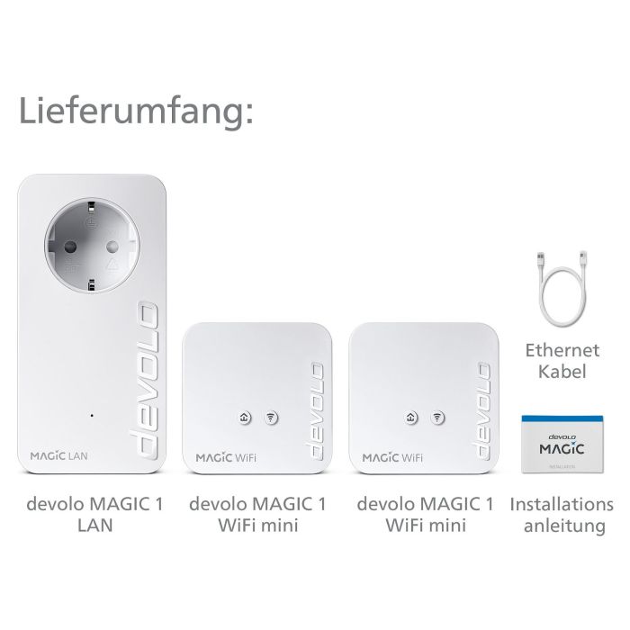 Devolo Magic 1 WiFi mini Adaptador Powerline Kit 1200 Mbps, WiFi 4 300 Mbps, 1 Puerto LAN, Blanco, Multiroom 6 Devolo Magic 1 WiFi mini Adaptador Powerline Kit 1200 Mbps, WiFi 4 300 Mbps, 1 Puerto LAN, Blanco, Multiroom 6