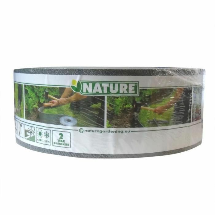 Nature Borde de jardín de Polietileno Gris - 3 mm Espesor, 7.5 cm Alto x 10 m Largo 1 Nature Borde de jardín de Polietileno Gris - 3 mm Espesor, 7.5 cm Alto x 10 m Largo 1