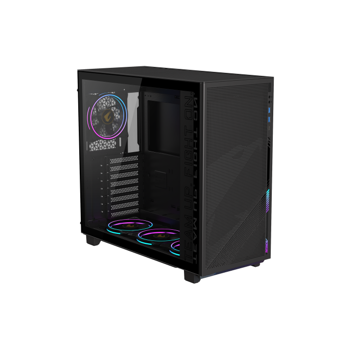 Gigabyte Aorus C400 Glass Midi Tower ATX Negro con Panel de Vidrio Templado, 3 Ventiladores ARGB Incluidos, USB 3.2 Tipo C, 28300-AC400-2CKR 2