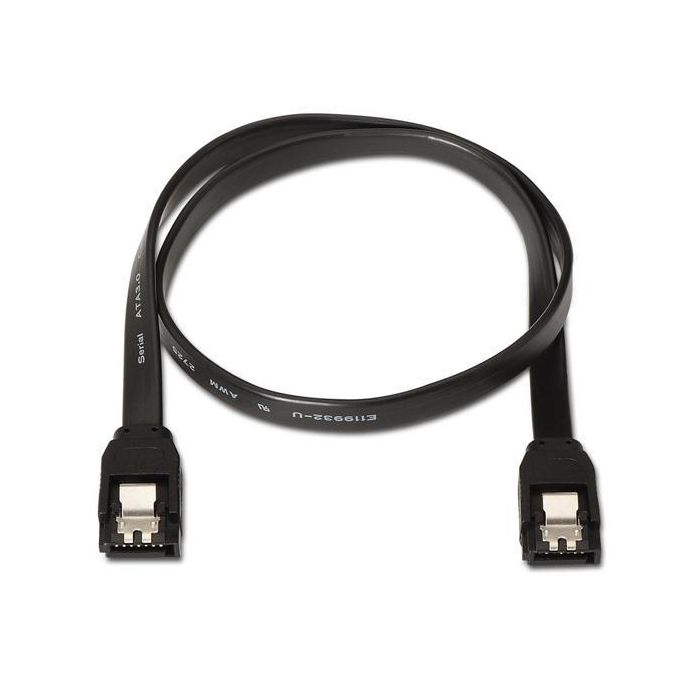 Aisens Cable Sata Iii Datos 6 gr Con Anclajes Negro 0,5M Aisens Cable Sata Iii Datos 6 gr Con Anclajes Negro 0,5M