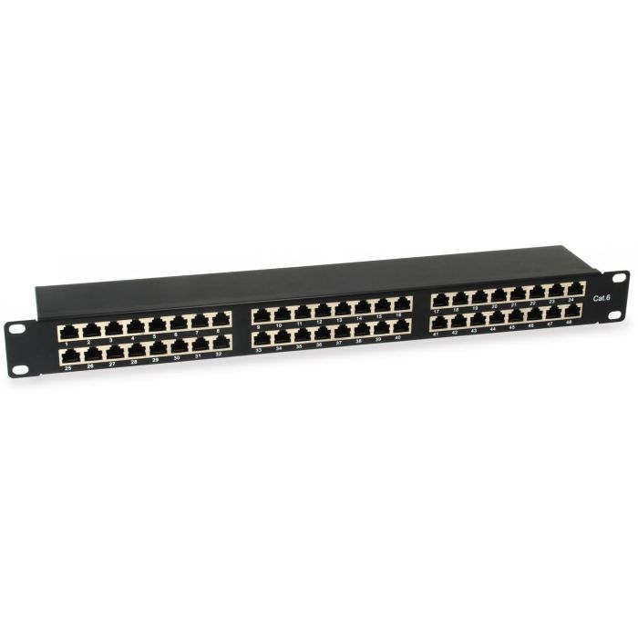 EQUIP Patchpanel 48x RJ45 Cat6 19" FTP 1HE ISO/IEC, Negro