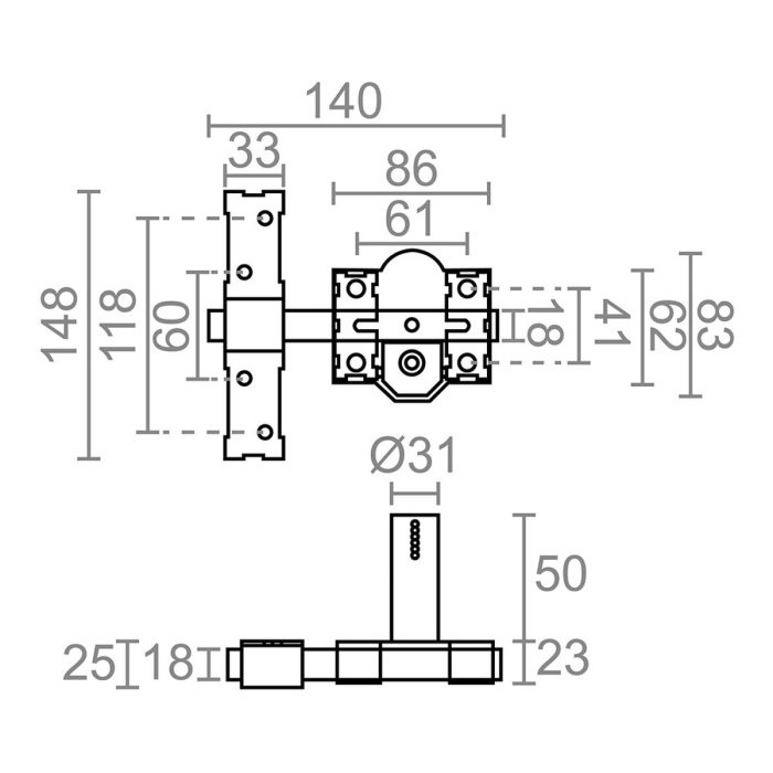 Cerrojo de seguridad Micel crr10 86b/50 Acero Níquel 50 mm Sobreponer 2