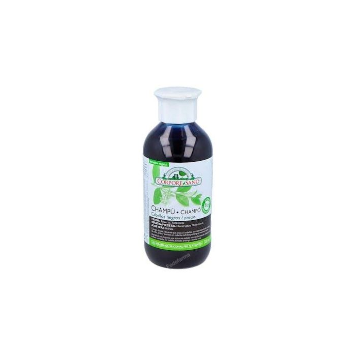 CORPORE SANO Champú Henna Negro 300ml para Cabellos Teñidos o Naturales, Reaviva y Protege el Color