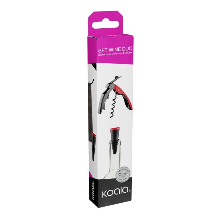 Set Sacacorchos Acero Inoxidable y Tapón Set Vino Koala 4,5x2,5x19,5 cm 5 Set Sacacorchos Acero Inoxidable y Tapón Set Vino Koala 4,5x2,5x19,5 cm 5