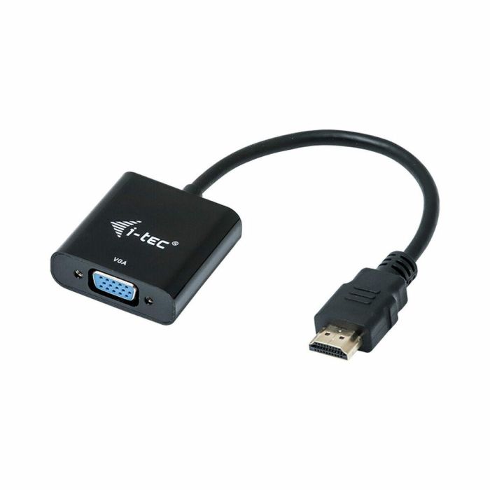 I-Tec HDMI2VGAADA - Adaptador conversor HDMI a VGA, Full HD 1080p, Macho a Hembra, Cable 0.15m, Negro