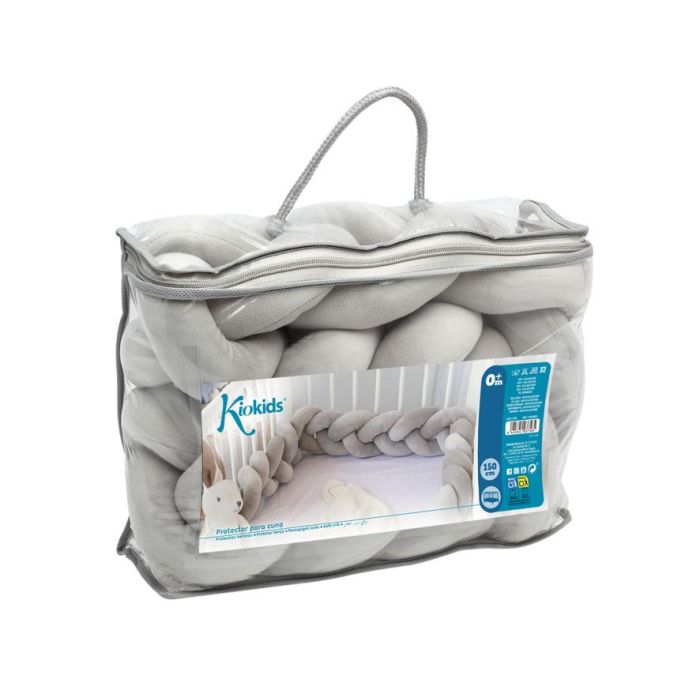 Protector Cuna 150x14x10 cm Gris 4 Protector Cuna 150x14x10 cm Gris 4