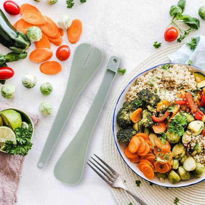 Juego de 2 ensaladeras y cubiertos para ensalada - FACKELMANN - 20,5 y 25 cm 2 Juego de 2 ensaladeras y cubiertos para ensalada - FACKELMANN - 20,5 y 25 cm 2