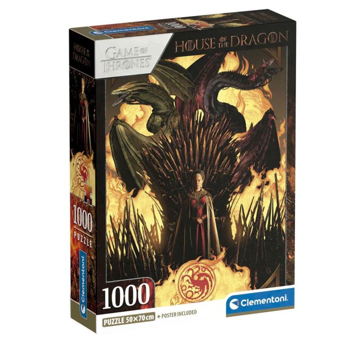 CLEMENTONI Puzzle La Casa del Dragón 1000 Piezas Game of Thrones 70x50cm