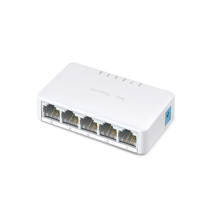 Mercusys MS105 Switch de Red no administrado 5 Puertos RJ-45 Fast Ethernet (10/100 Mbps) Bidireccional Completo Blanco
