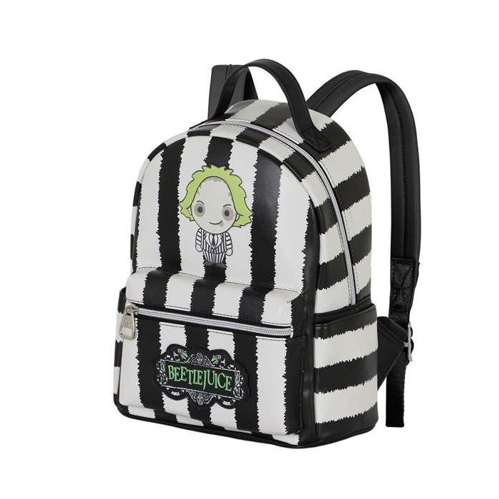 Karactermania Mochila Heady Bitelchús / Beetlejuice Stripes Urbana PVC Poliéster con Cremallera y Bolsillos 16 x 25 x 29 cm 0 Karactermania Mochila Heady Bitelchús / Beetlejuice Stripes Urbana PVC Poliéster con Cremallera y Bolsillos 16 x 25 x 29 cm 0