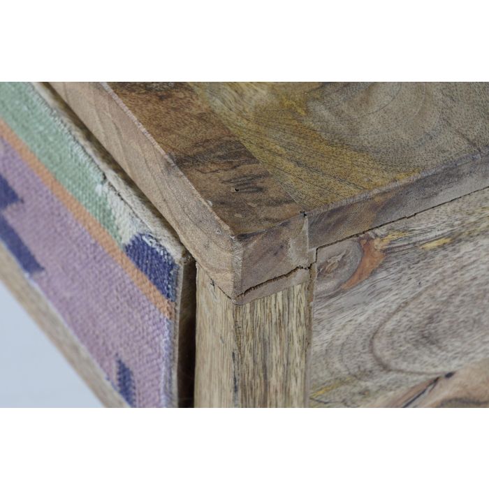 DKD Home Decor Mesa Centro Colonial con 2 Cajones de Madera de Mango y Metal Marrón y Negro 110x70x46 cm 2