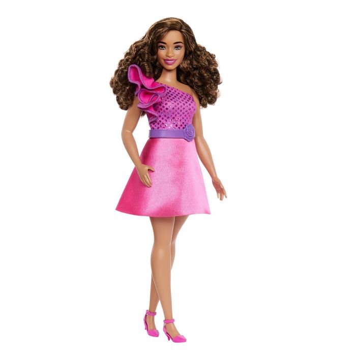 Muñeca Barbie Fashionista Curvilínea Pelo Castaño Hrh22