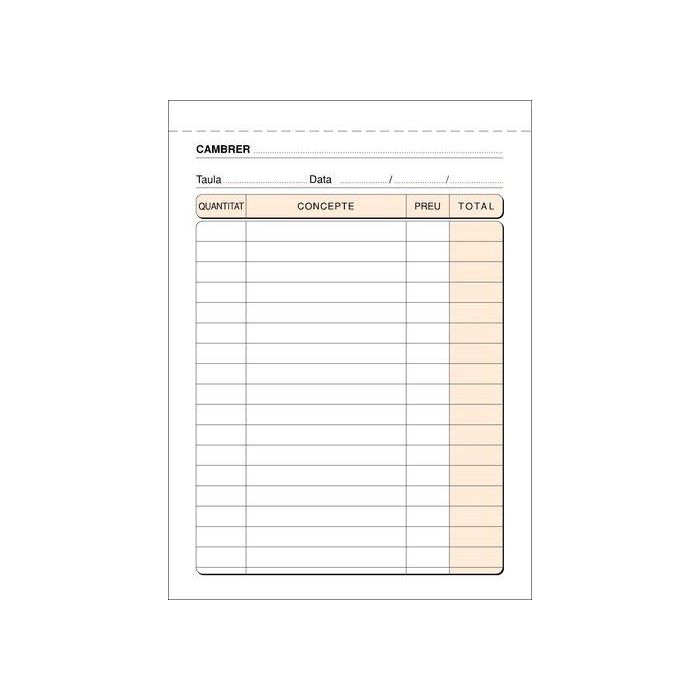 Talonario Catalan Camareros 8º Natural Loan (Set de 10)