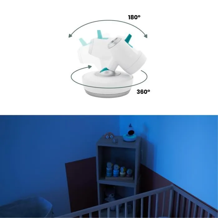 Babymoov Yoo Moov Cámara Adicional Motorizada Ajustable 360°, Vigilabebés con Zoom x2, Luz Nocturna y Sensor de Temperatura 3