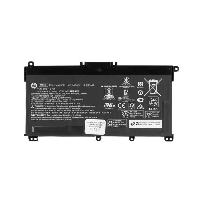 HP 920070-855 TF03XL Batería portátil para HP Pavilion 15-CC 15-CD 17-AR 3 celdas Li-ion 41.9Wh 11.55V 3400mAh 3 HP 920070-855 TF03XL Batería portátil para HP Pavilion 15-CC 15-CD 17-AR 3 celdas Li-ion 41.9Wh 11.55V 3400mAh 3