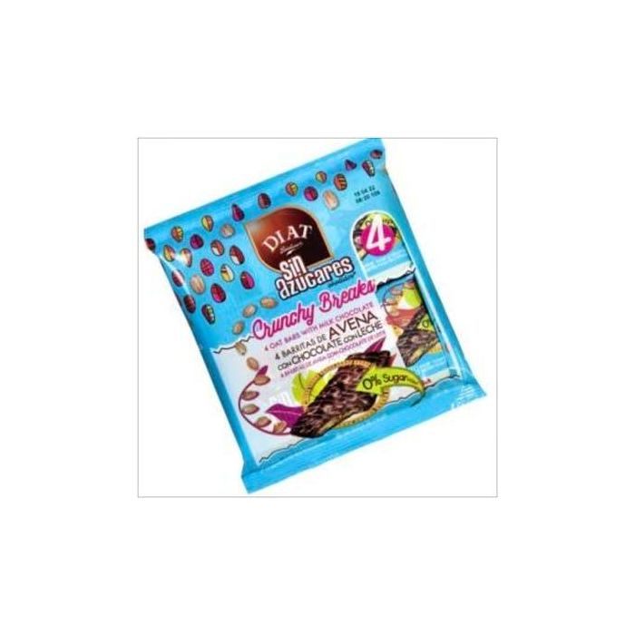 DIAT Barrita de Avena y Chocolate con Leche Sin Azúcar, Pack de 4 Unidades
