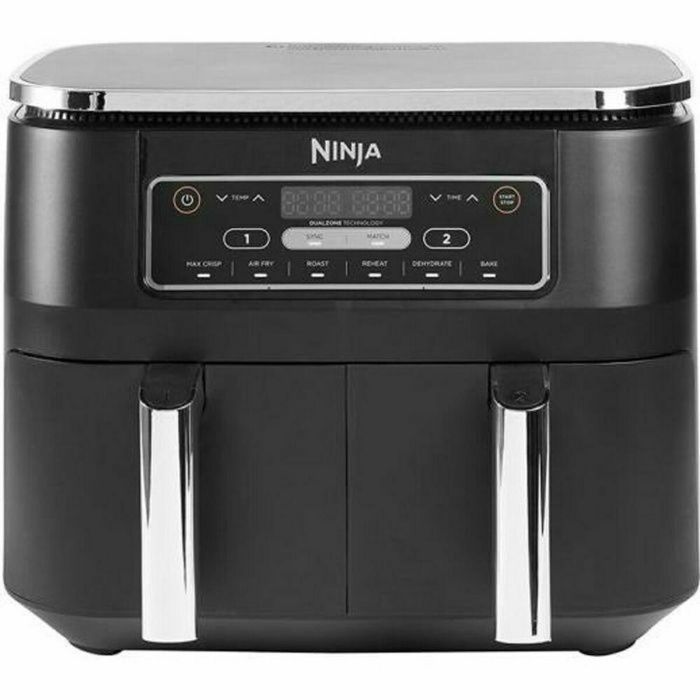 Ninja AF300EU Foodi Dual Zone Freidora de Aire Caliente 7,6 L con 6 Funciones: Freír, Hornear, Asar, Deshidratar