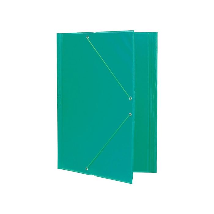 Carpeta Liderpapel Gomas Plastico Folio Solapas Color Verde 4