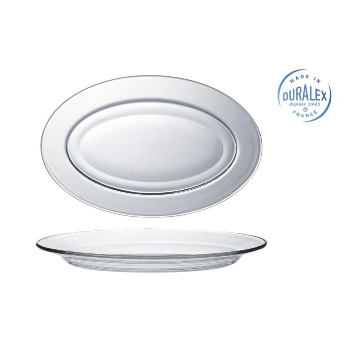 Duralex Fuente Oval Transparente 31 cm Colección Lys - 20 x 3 x 31 cm (18 Unidades)