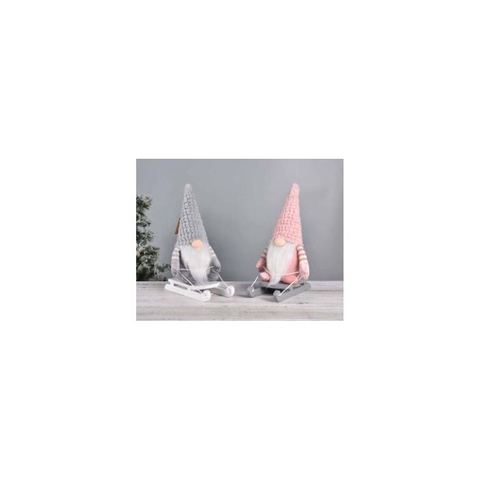 Figura Navidad Fantasia DKD Home Decor Rosa Gris 25 x 35 x 15 cm (2 Unidades)