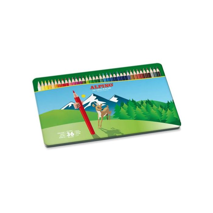 Alpino Lápices de Colores Caja Metálica 36 Unidades Surtidos 0 Alpino Lápices de Colores Caja Metálica 36 Unidades Surtidos 0