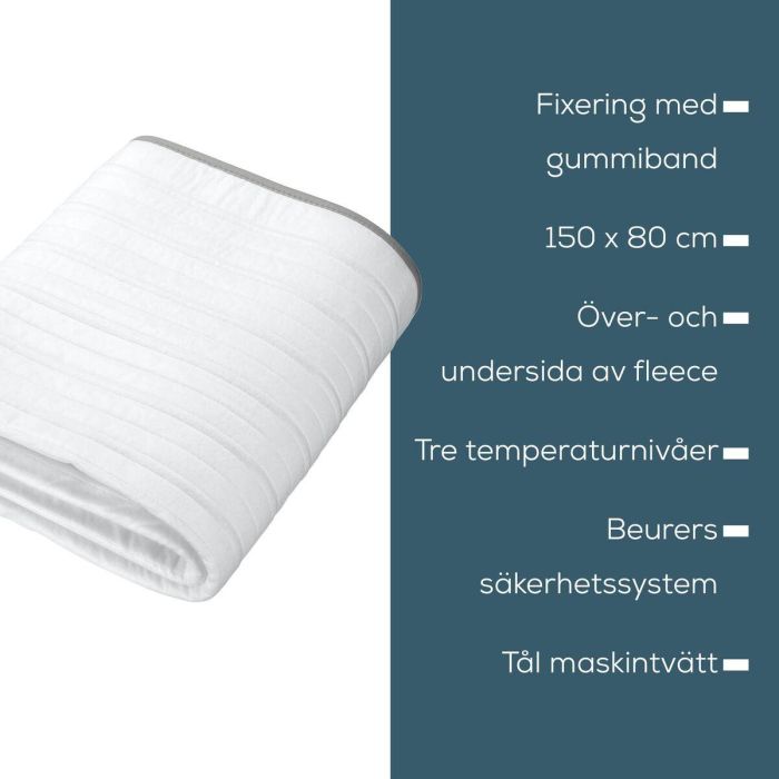 Calientacamas eléctrico Beurer TS17 150 x 80 cm Blanco Gris 100 % poliéster 65 W 1