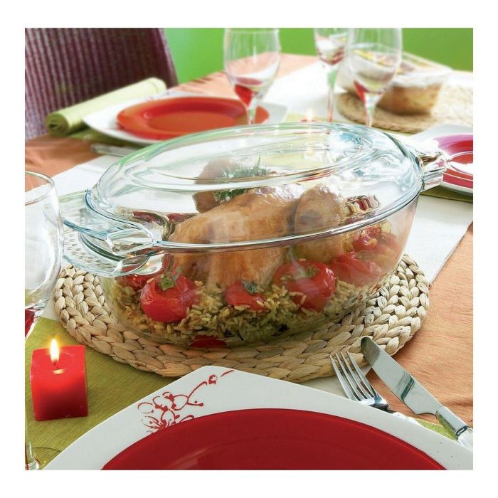 Pyrex 460A000 Cacerola ovalada Vidrio Borosilicato 38cm * 23cm 4.4L + 1.4L Classic 14