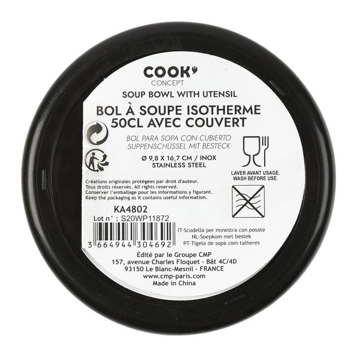 Cook Concept Termo Sopa Con Cuchara 500 Ml Acero Inoxidable Take Away 1