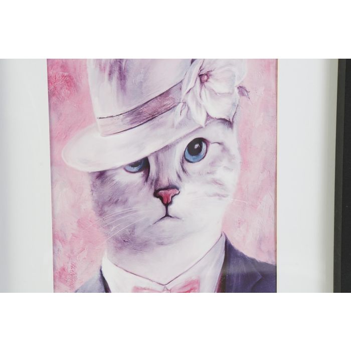 DKD Home Decor Set de 4 Cuadros Decorativos Pared Shabby Chic con Gatos Rosa y Negro 45x35 cm Modelos Aleatorios 2 DKD Home Decor Set de 4 Cuadros Decorativos Pared Shabby Chic con Gatos Rosa y Negro 45x35 cm Modelos Aleatorios 2