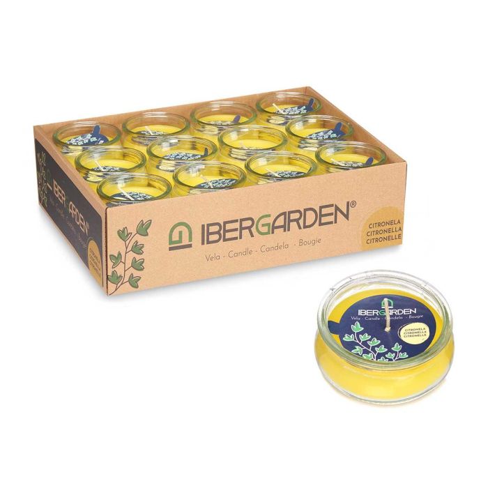 Vela Citronela en Tarro Bajo Ibergarden 7.7x4x7.7 cm - Amarillo (96 Unidades) 2
