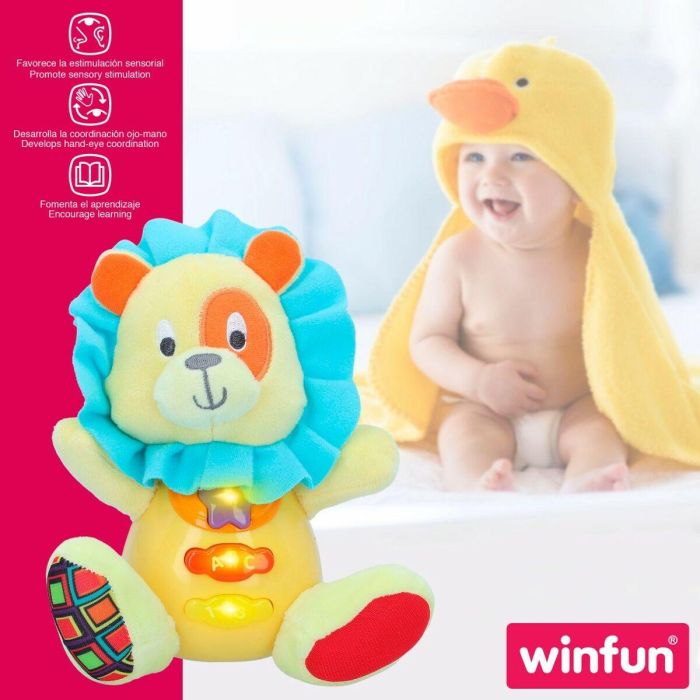 Peluche con Sonido Winfun León 15 x 15 x 9 cm (6 Unidades) 6 Peluche con Sonido Winfun León 15 x 15 x 9 cm (6 Unidades) 6
