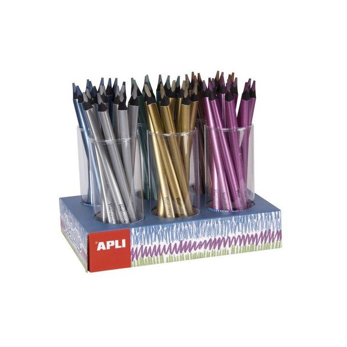 Lapiz Apli Jumbo Metallic Expositor De 108