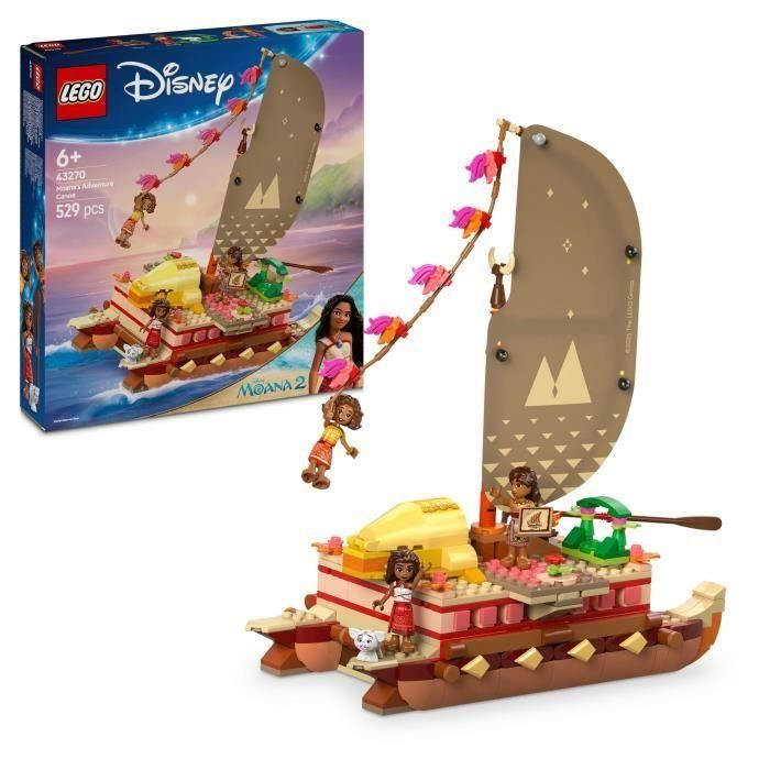 Lego 43270 Set de Construcción Disney Moana's Adventure Boat - Ideal como Regalo de Cumpleaños para Niños