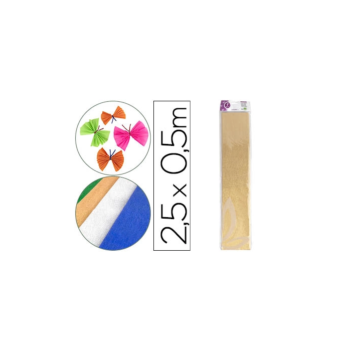 Liderpapel Papel Crespón Metalizado Oro 50 cm x 2.5 m 0 Liderpapel Papel Crespón Metalizado Oro 50 cm x 2.5 m 0