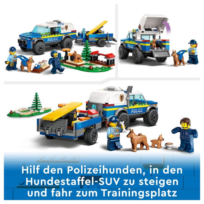 LEGO City Entrenamiento Móvil para Perros Policía, Juego Construcción 197 Piezas, Edad 5+